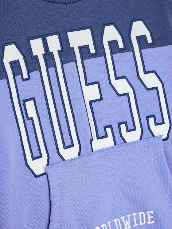 Guess Guess Majica dugih rukava N4BQ10 KAX73 Plava Regular Fit
