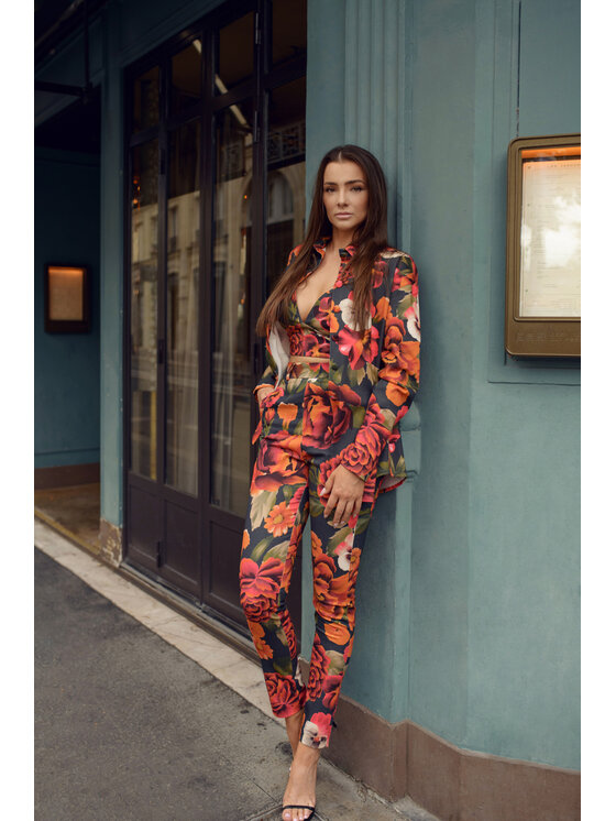 Chérir Paris Chérir Paris Koszula w kwiatowy print oversize Zielony Oversize