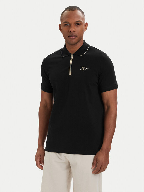 KARL LAGERFELD Tricou polo 745021 562221 Negru Regular Fit