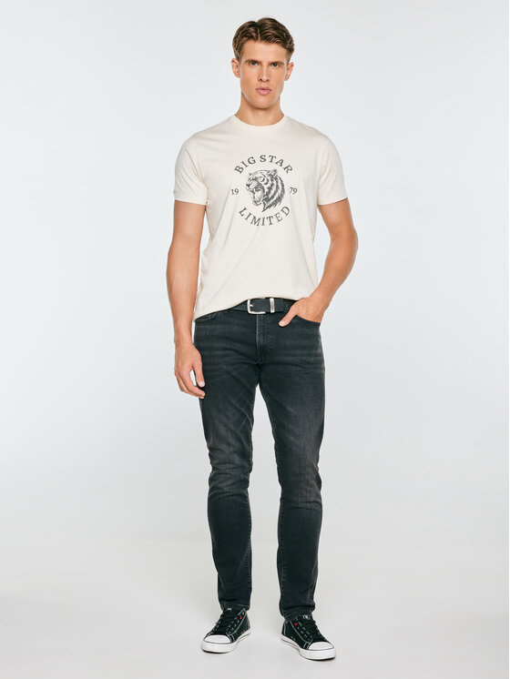 BIG STAR BIG STAR T-Shirt RENNER Kremowy Basic Fit