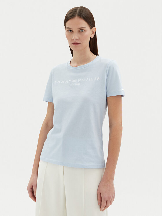 Tommy Hilfiger Tommy Hilfiger Marškinėliai WW0WW40276 Žydra Regular Fit