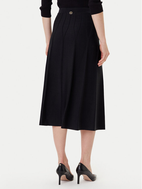 TWINSET TWINSET Midi szoknya 252TP3641 Fekete Regular Fit