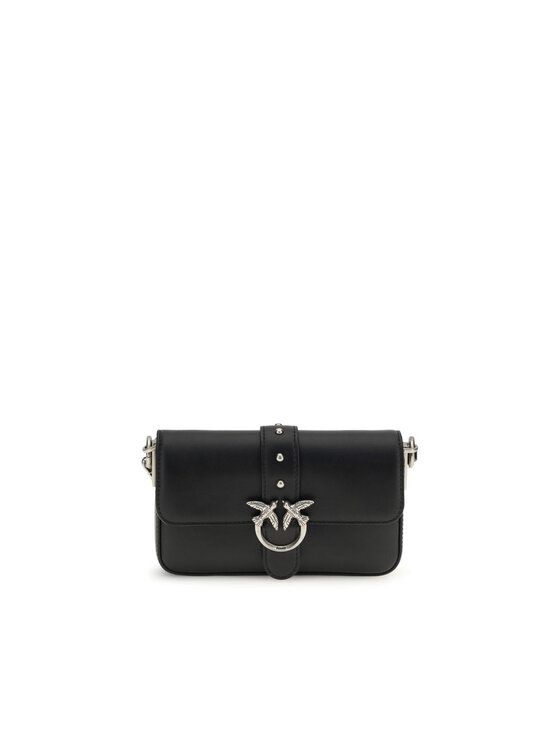 PINKO PINKO Τσάντα Black Calf Leather Bos Taurus Shoulder Μαύρο