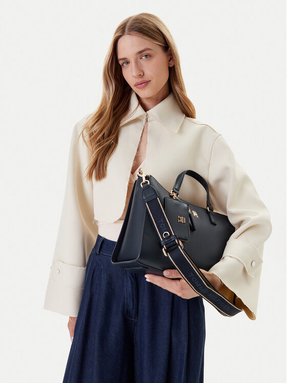 Tommy Hilfiger Tommy Hilfiger Käekott Joy Satchel AW0AW16814 Tumesinine