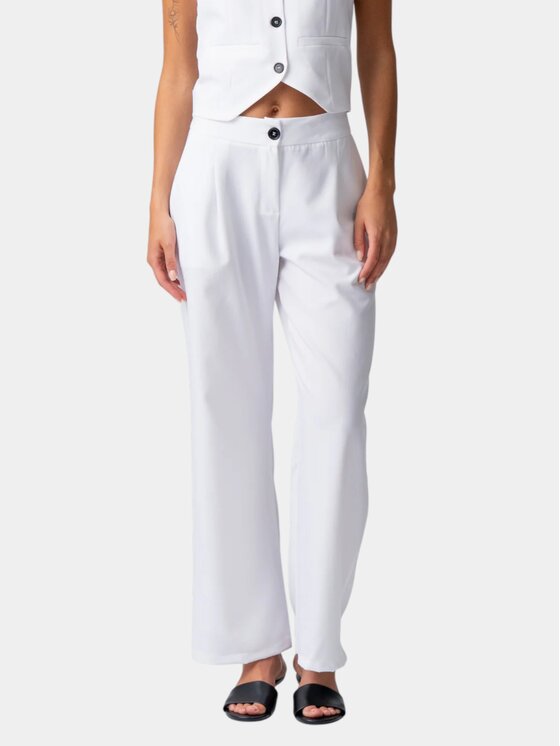 TeeShoppen Damskie Spodnie materiałowe, rozmiar 2XL, Białe, 'Basic Collection'