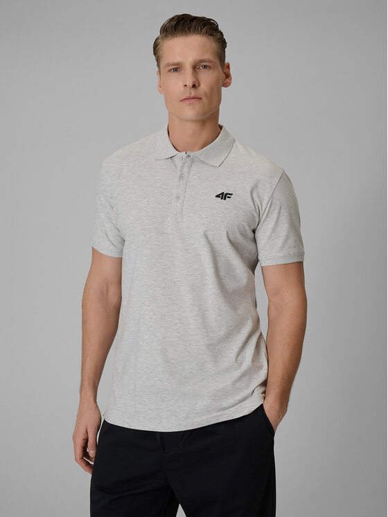 4F 4F Polo NOS Szary jasny Regular Fit