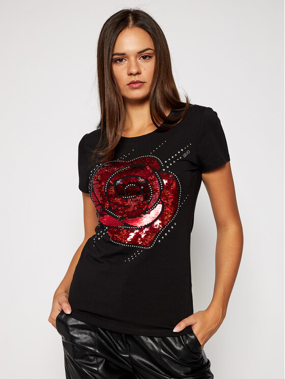 Liu Jo Liu Jo Футболка WF0394 J5003 Чорний Regular Fit