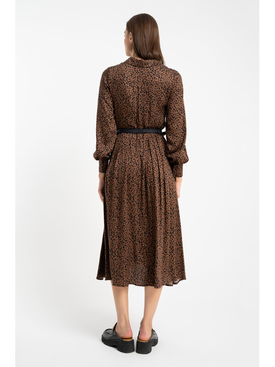 CLICK CLICK Sukienka codzienna 60-6159 Brązowy Regular Fit