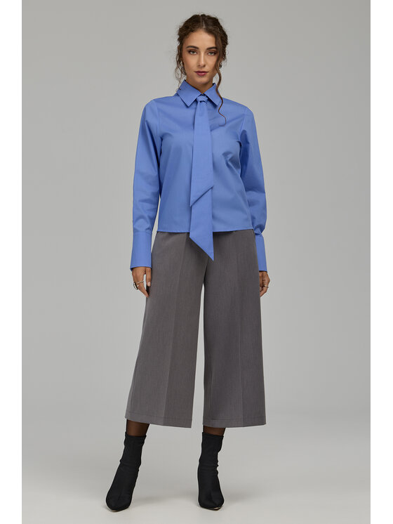 NIFE NIFE Kalhoty culottes SD144 Šedá Wide Leg