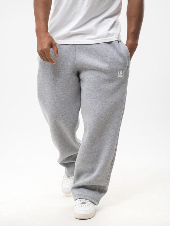 Jigga Wear Jigga Wear Spodnie dresowe Spodnie Dresowe Baggy Męskie Szare Jigga Wear Haft Logo Drawcord M Szary Baggy Fit