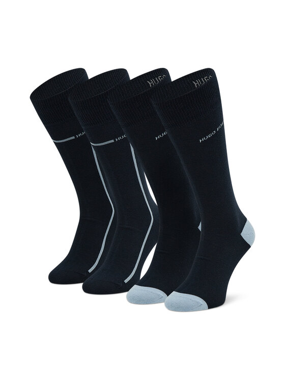 Boss Комплект 2 чифта дълги чорапи мъжки 2P Rs Logo Stripe Cc 50452810 10235415 01 Тъмносин