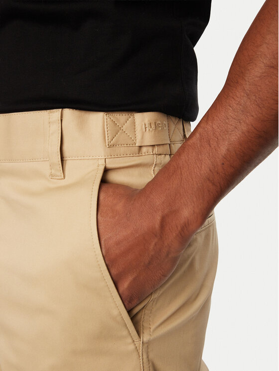 HUGO HUGO Riidest püksid Cino261 50567278 Beež Straight Fit