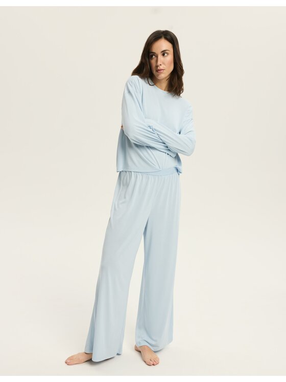Esotiq Esotiq Spodnie materiałowe 43518 Niebieski Loose Fit