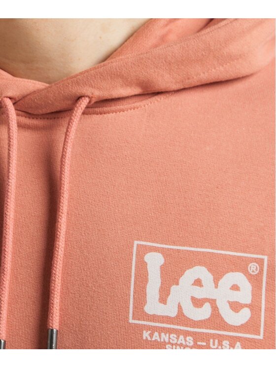 Lee Lee Felpa LOGO LOOSE HOODIE Arancione Regular Fit