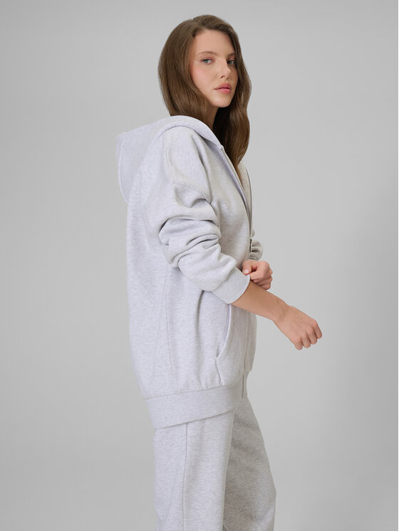 4F 4F Bluza BASIC+ Szary jasny Regular Fit