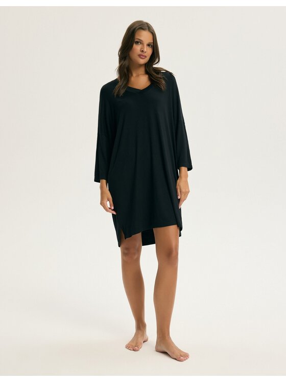 Esotiq Esotiq Koszula nocna 44096 Czarny Regular Fit