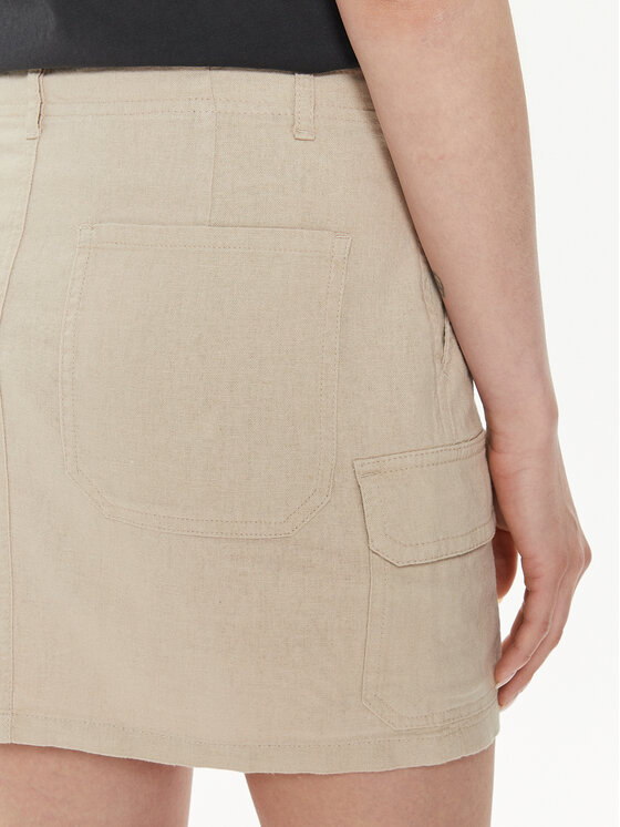 ONLY ONLY Spódnica mini Malfy-Caro 15310982 Beżowy Regular Fit