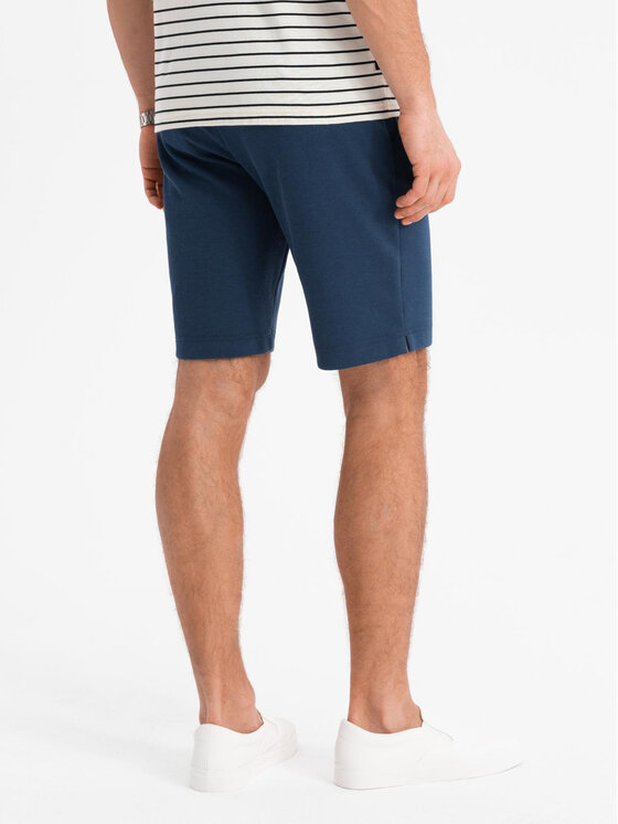 Ombre Ombre Szorty materiałowe OM-SRCS-0169 Granatowy Slim Fit