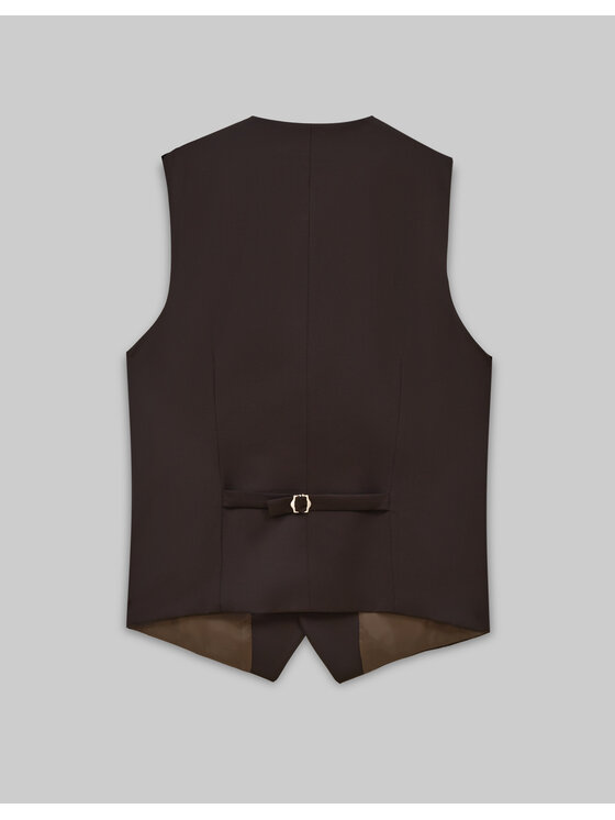 Borgio Borgio Kamizelka garniturowa gualdo_01_br Brązowy Slim Fit