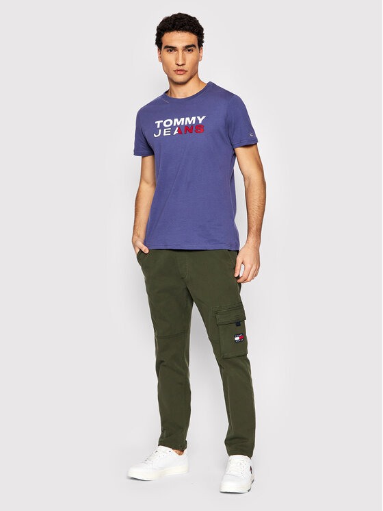 Tommy Jeans Medžiaginės kelnės Dad Dobby DM0DM13389 Žalia Regular Fit •  Modivo.lt