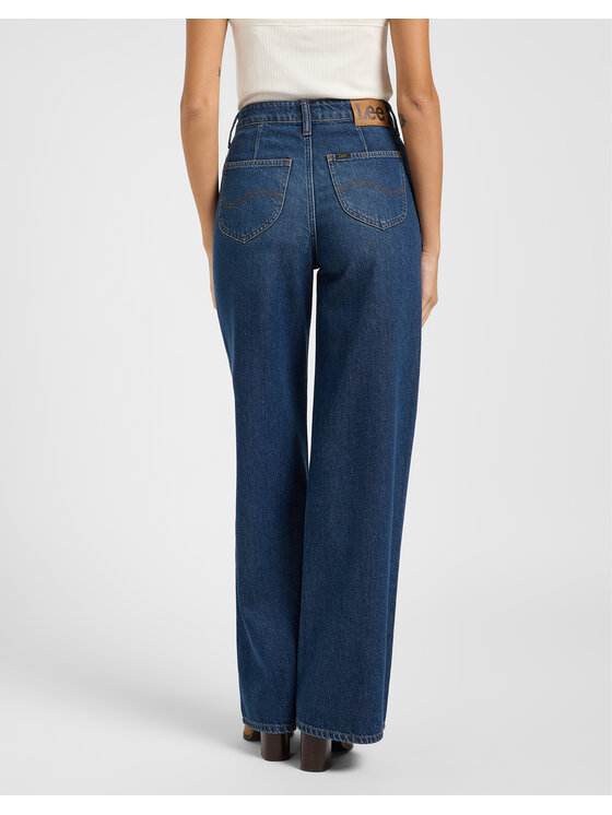 Lee Lee Jeansy 112363523 Niebieski Palazzo Fit
