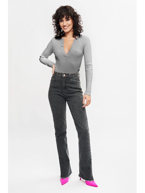BENU BENU Sweter szary Szary Slim Fit