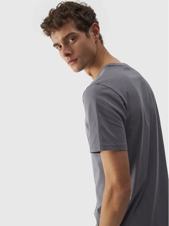 4F 4F T-Shirt 4FWMM00TTSHM1843-25S Szary Regular Fit
