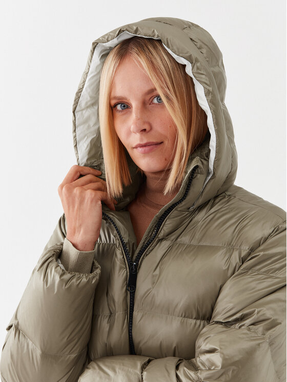 Deha Deha Пухено яке D73880 Бежов Regular Fit