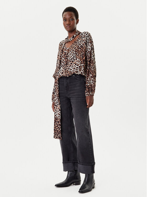 HUGO HUGO Traperice 50546496 Crna Wide Leg