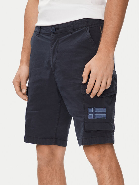 Napapijri Napapijri Šortky z materiálu N-Horton NP0A4HOS Tmavomodrá Regular Fit
