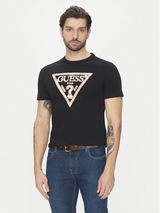 Guess Guess Marškinėliai M5GI06I3Z14 Juoda Regular Fit