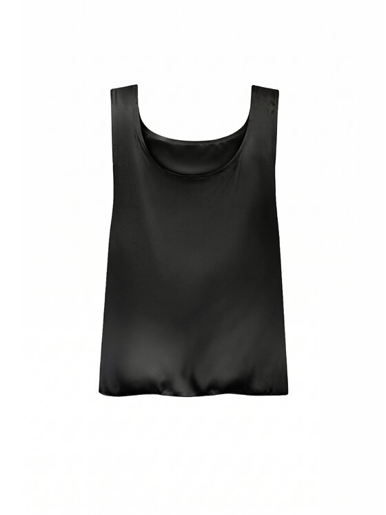 Cat&Cat Cat&Cat Top jedwabny basic Czarny Regular Fit