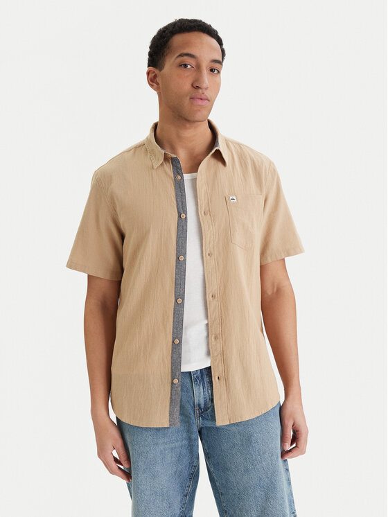 Quiksilver Koszula Time Box EQYWT04622 Beżowy Regular Fit