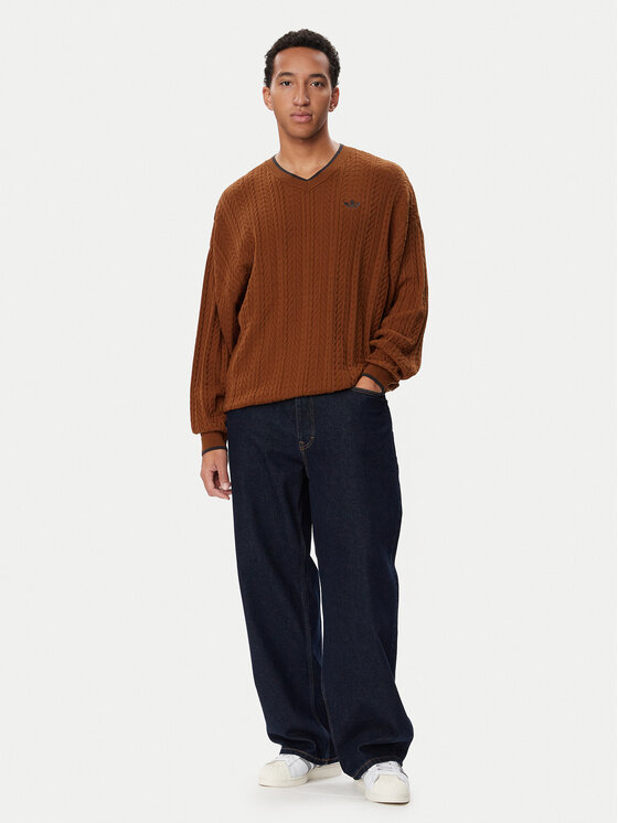 adidas adidas Sweter KR6506 Pomarańczowy Loose Fit