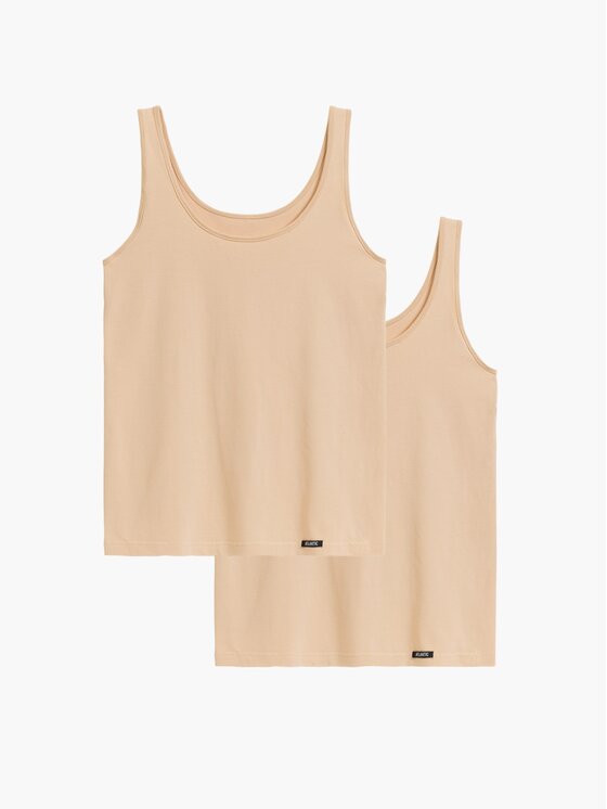 Atlantic Atlantic Top basic Beżowy Regular Fit