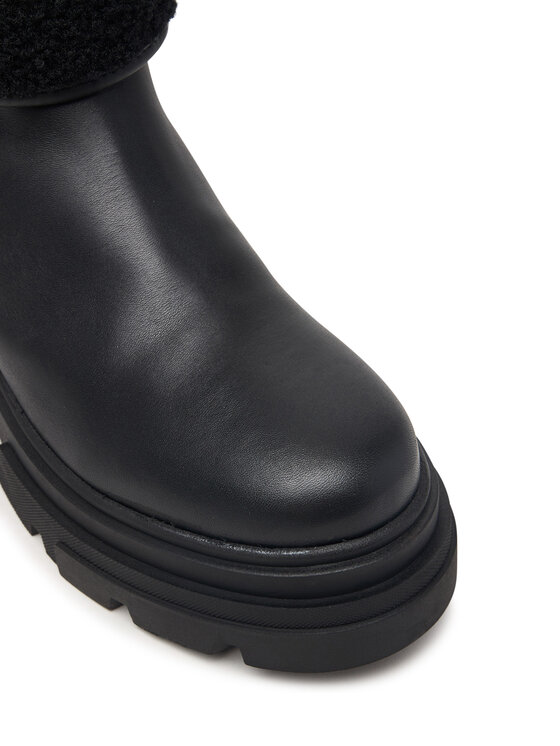 Tommy Hilfiger Tommy Hilfiger Škornji Shearling Fold Chunky Ankle Boot FW0FW09677 Črna
