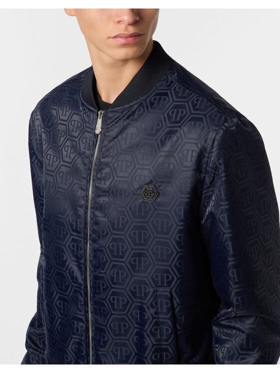 PHILIPP PLEIN PHILIPP PLEIN Kurtka bomber 25527 Granatowy Regular Fit
