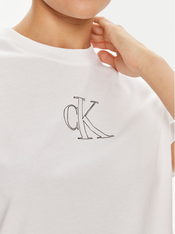 Calvin Klein Jeans Calvin Klein Jeans Marškinėliai Outlined J20J224791 Balta Regular Fit
