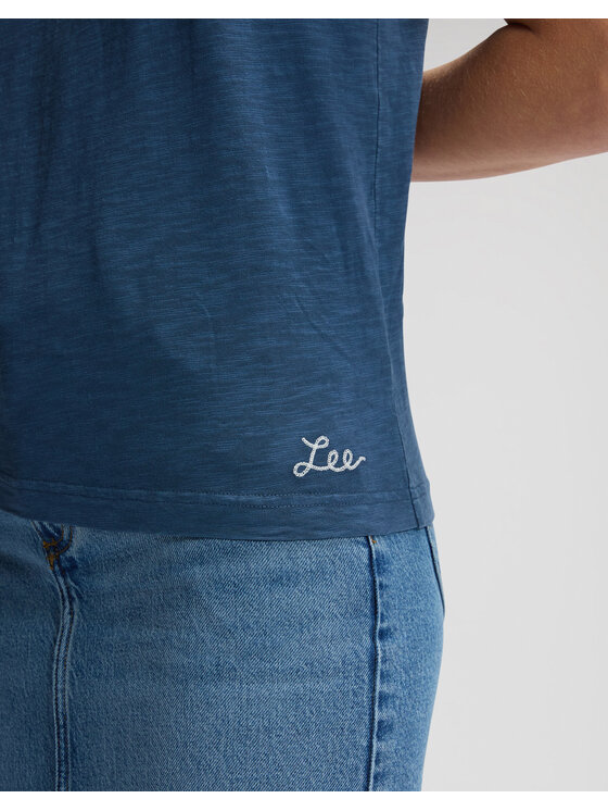 Lee Lee T-Shirt PERFECT TEE Niebieski Regular Fit