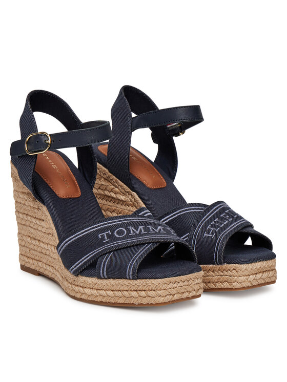 Tommy Hilfiger Tommy Hilfiger Espadrile Tommy Hilfiger Espad High Wedge FW0FW08668 Bleumarin