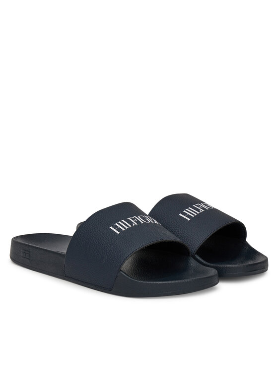 Tommy Hilfiger Tommy Hilfiger Šlepetės Hilfiger Print Tumble Pool Slide FM0FM05505 Tamsiai mėlyna