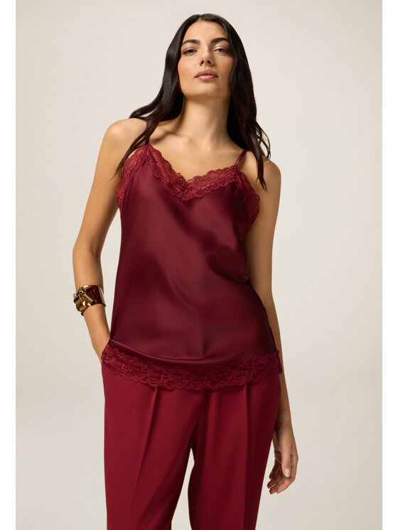 Oltre Oltre Blusa 2293J700744N036 Bordeaux Slim Fit