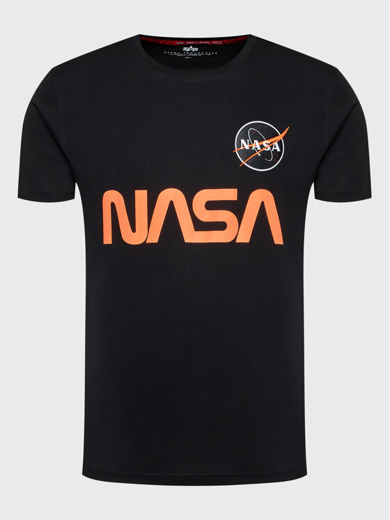 Alpha Industries T Shirt Nasa Reflective 178501 Czarny Regular Fit