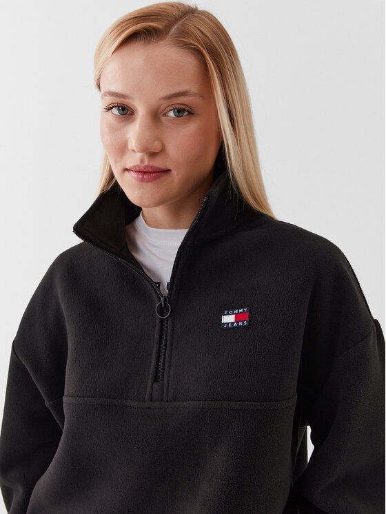 Tommy Jeans Tommy Jeans Džemperis ar kapuci Badge DW0DW16271 Melns Oversize