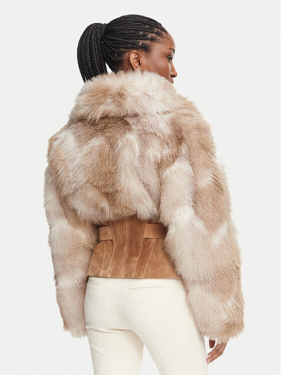 Elisabetta Franchi Elisabetta Franchi Кожено палто GB-02A-66E2-V1300 Бежов Slim Fit