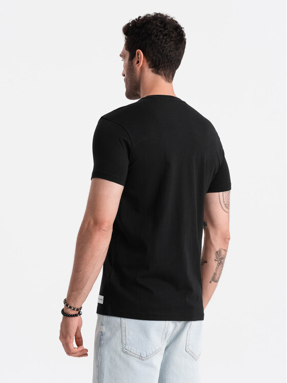 Ombre Ombre T-Shirt OM-TSPT-0137 Černá Regular Fit