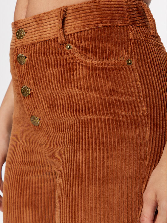 TWINSET TWINSET Bavlnené nohavice 232TT2361 Hnedá Regular Fit