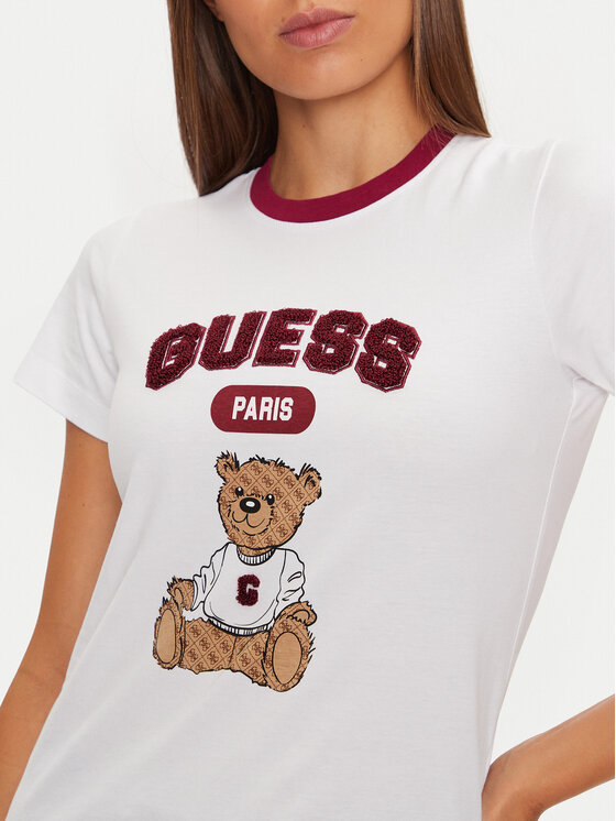 Guess Guess T-shirt V4BI10 KA260 Bijela Regular Fit