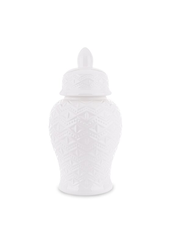 MIAhome MIAhome Pojemnik Ceramiczny Amfora Ceramiczna White 47 cm Biały