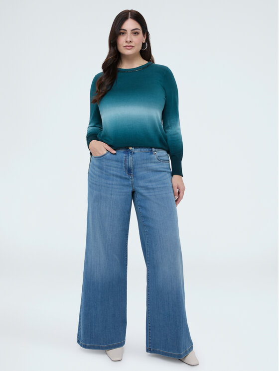 Fiorella Rubino Fiorella Rubino Sweter M087L008360N0V5 Turkusowy Regular Fit